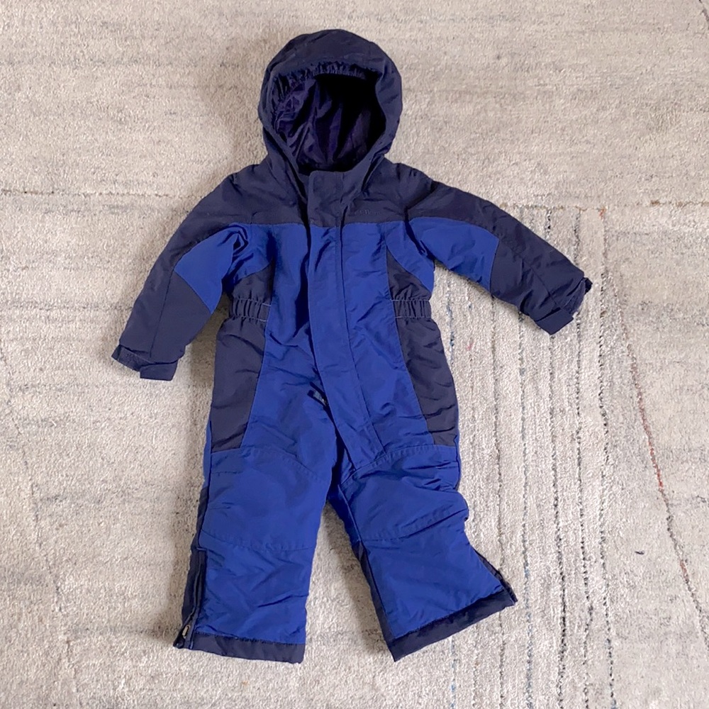 LL Bean one piece snowsuit in blue